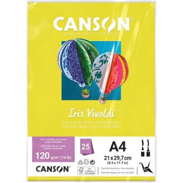 Imagem de Pct Papel Iris Vivaldi 25fls A4 120gr Canson Escolha a Cor, AMARELO CA