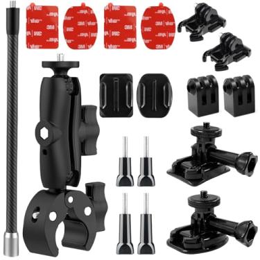 Imagem de Kit de montagem de guidão de motocicleta para acessórios Insta 360, suporte de braçadeira com braço de extensão, bastão de selfie compatível com Insta 360 X5 X4 X3 X2 X ONE RS R ACE Pro Go 3 2, Go Pro