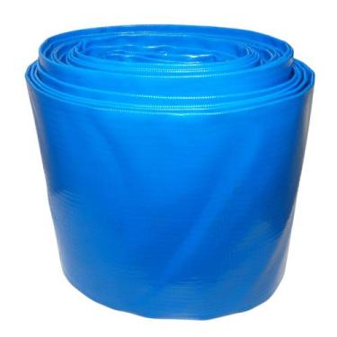 Imagem de Rolo de 10 Metros de Mangueira Flat Azul 10 Polegadas Irrigação Borrac