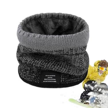 Imagem de Polainas de pescoço de inverno para homens, Polainas de pescoço masculino de inverno - Lenço de inverno de camada dupla térmica espessada capa quente para pescoço - Cachecol para clima frio, aquecedor