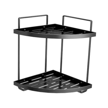 Imagem de Generic Organizador de canto para banheiro, expositor de cosméticos, organizador de maquiagem, bandeja de maquiagem, prateleira de canto decorativa para, Preto