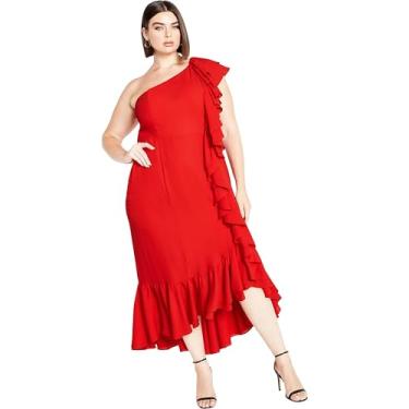 Imagem de City Chic Vestuário feminino Citychic Plus Size Maxi Izabela, Tango Red, 50