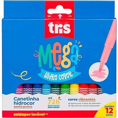 Imagem de Canetinha hidrocor c/12 cores color super 633749 - TRIS, 3