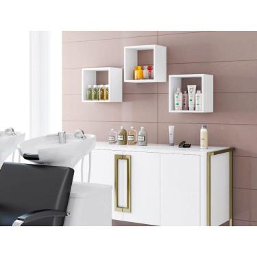 Imagem de Kit 03 Nichos Organizadores Para Parede 30x30 Branco