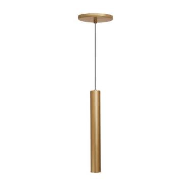 Imagem de Pendente Luminalux Tubo Luna Lavabo Alumínio 30cm Moderno, Dourado