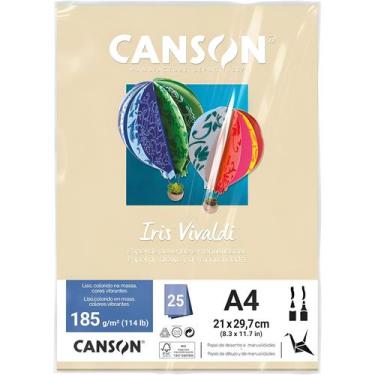 Imagem de Pct Papel Iris Vivaldi 25fls A4 185gr Canson Escolha a Cor, CREME