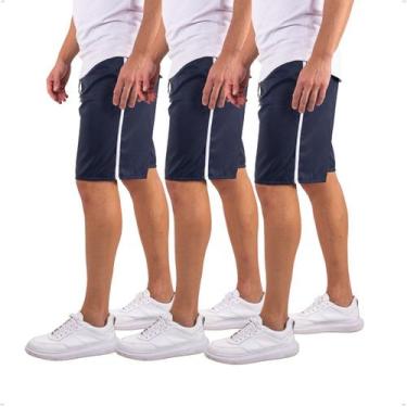 Imagem de Kit 3 Bermudas Masculina Short Tactel Liso Academia Treino 432 - Ben20
