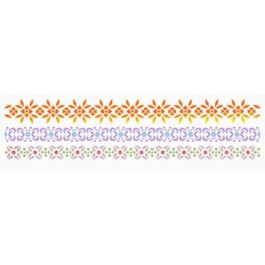 Imagem de Stencil Pintura Natal Barrado Floral 8,4x28,5 Ste-326 Litoarte