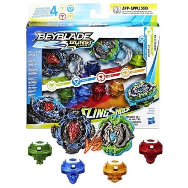 Imagem de Beyblade Burst Slingshock Kit Mestre Hasbro + 3 Lançadores, Hasbro