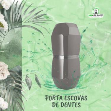 Imagem de Porta Escovas Pasta Creme De Dente Cores Com Tampa - Micromax, CINZA