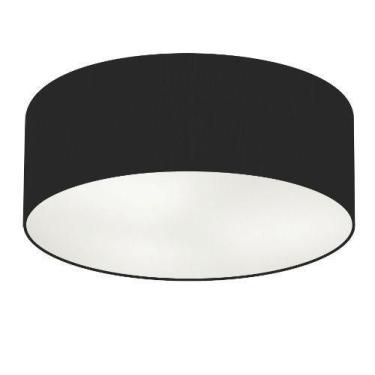 Imagem de Plafon Cilíndrico Vivare Md-3049 Cúpula em Tecido 70x15cm - Bivolt, Pr