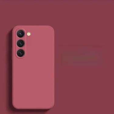 Imagem de Para S24 S23 S22 Ultra Plus Capa de silicone líquido para Samsung Galaxy S24 S23 S22 S 23 Ultra Plus S24Ultra Capa de telefone, vermelho camélia, para Galaxy S24 Ultra