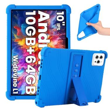Imagem de Kebiory Capa para tablet aiprotablet K10 de 10,1 polegadas / FEZAWIO F11 F10 Capa de silicone adequada para crianças com suporte para Whitedeer C10-WT/Dghrti TAB20/Xgody N02PRO/DOMATON D105/ALSLPS