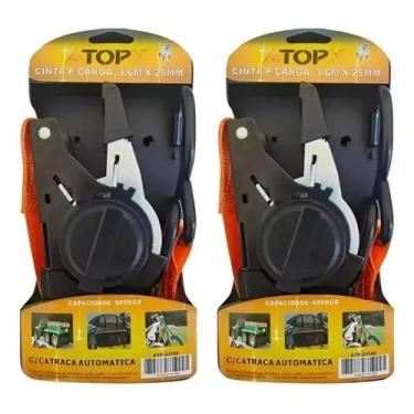 Imagem de Kit 2 Cinta para Carga 3,6mx25mm com Catraca Automatica 680kg - Atopy