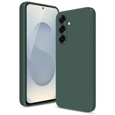 Imagem de Btstring Capa para Samsung Galaxy S25 Plus, capa de silicone macio com proteção de câmera atualizada, capa fina à prova de choque com forro de microfibra antiarranhões, verde