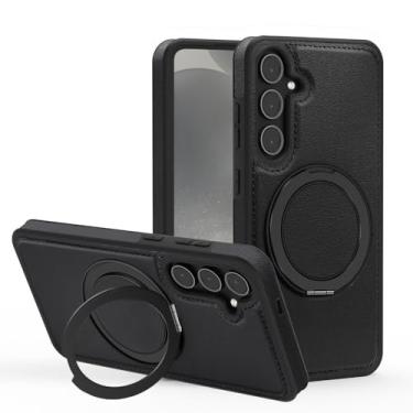 Imagem de Capa magnética com suporte de anel de metal rotativo 360 para Samsung Galaxy S25 Ultra S24 S23 S22 Plus S24 FE, preta, para Samsung Galaxy S23 Ultra