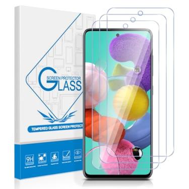 Imagem de YMO Pacote com 3 películas protetoras para Samsung Galaxy A51 4G/5G, vidro temperado 9H Transparência HD, fácil de instalar, sem bolhas, leitor de impressão digital e compatível com capas