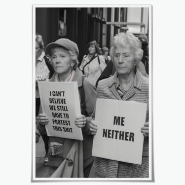 Imagem de Pôster de arte de parede feminista em tela para ativistas, impressões artísticas femininas de março, atividades de protesto, pôsteres estéticos igualitários femininos para presente de dia das mulheres