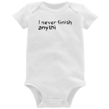 Imagem de Body Bebê I Never Finish Anything - Foca na Moda, Branco, M