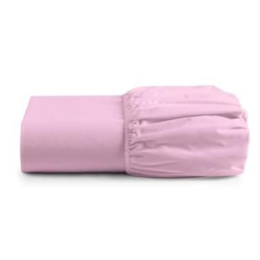 Imagem de Lençol com elástico avulso 100% algodâo 200 fios todos tamanhos solteiro casal queen king size (Rosa, Casal)