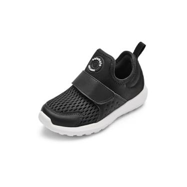 Imagem de Balabala Tênis infantil para meninos e meninas, tênis de corrida, leve, respirável, esportivo, Preto, 10 Toddler