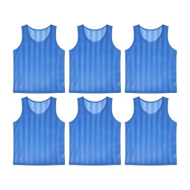 Imagem de UGPLM 6x coletes de treinamento de futebol Jerseys Atividades confortáveis ​​Atividades portáteis Equipe leve conveniente Scrimmage coletes, Tamanho Positivo