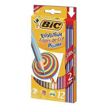 Imagem de Lápis De Cor Bic Pijamas Com 12 Cores + 2 Lápis Preto
