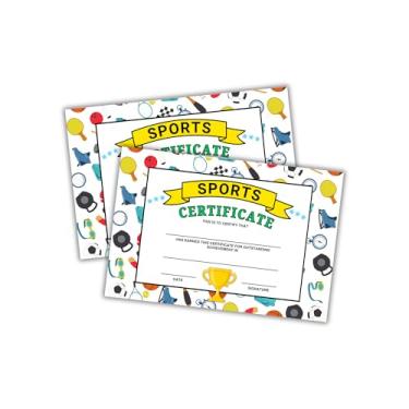 Imagem de Certificado Esportivo de Realização Extraordinária Pacote com 30 unidades 15 x 23 cm Cartolina Equipes de Atletas Mais Melhoradas PE Sportsmanship Cerimônia de Prêmio Basquetebol Kickball Dodgeball