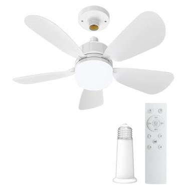 Imagem de Watfal Ventilador De Teto De 19,7" Com Controle Remoto, Super Silencioso, 4 Velocidades De Vento, Lâmpada Led Pequena E Regulável, 3 Cores (3000K - 6500K, 1700 Lúmens), E26/27, Ventilador De Teto Pa