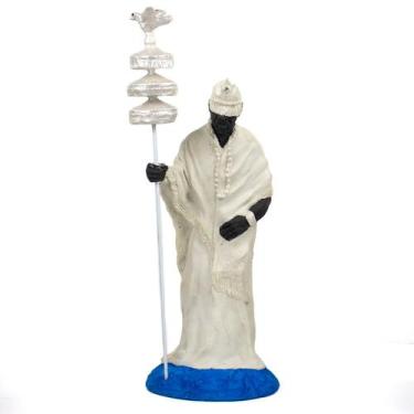 Imagem de Escultura Orixá Oxalá Branco 26 cm em Resina - Lua Mística - 100% Orig