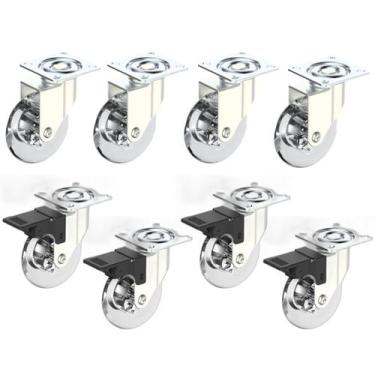 Imagem de Jogo 8 Rodinhas 75mm Gel Base Giratória(4 Com Freio + 4 Sem) - SOPRANO