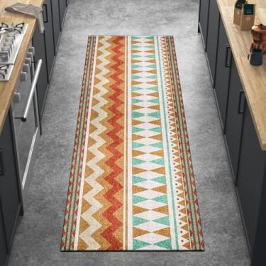 Imagem de Corredores Modernos Para Cozinha Lavável Geométrico Boho 80x400cm Oge Runners Tapete Tapete Antiderrapante Para Cozinha Quarto Corredor Escada Porta, Personalizável, Orange, 60x120CM