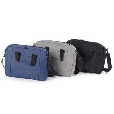 Imagem de Pasta Bolsa Maleta Executiva Forrada com Porta Notebook 15,6 para Trabalho em Tecido Poliester com Bolso na Lateral (Azul)