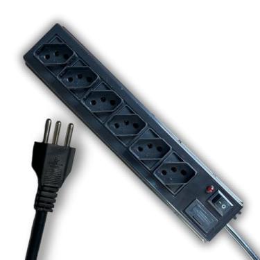 Imagem de filtro de linha 6 tomadas de plastico eletronico Energia acessorios para computador proteção para surtos e curtos eletricos