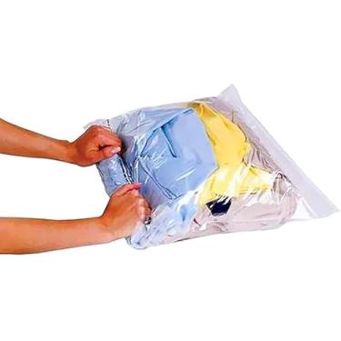 Imagem de Kit 2 Sacos A Vácuo Organizador Para Roupas Reutilizável Proteção Contra Poeira E Viagem Não Precisa De Bomba