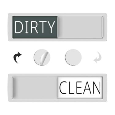 Imagem de YauYik Ímã de lava-louças - O obturador de sinal limpo e sujo muda apenas quando você pressiona o ímã forte sem arranhões ou indicador de opções adesivas informa se os pratos estão limpos ou sujos