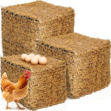 Imagem de Maasechs 60 peças de almofadas de nidificação de galinhas 30,5 cm x 30,5 cm almofadas de ninho de galinha poedeira laváveis tapetes de grama falsos reutilizáveis para galinheiro de galinha pequenos