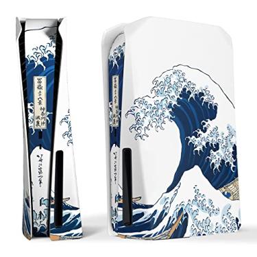 Imagem de eXtremeRate Capa Superior E Inferior Explore The Great Wave Compatível Com O Console Ps5, Versão Em Disco, Placa Frontal De Substituição, Revestimento Protetor