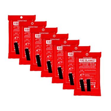 Imagem de Cobertor de fogo de emergência Surival da Tonyko, proteção contra retardamento de chamas e isolamento térmico projetado para cozinha, lareira, grelha, carro, acampamento (branco (pacote com 7))