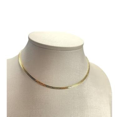 Imagem de Colar Choker Feminino Folheado a Ouro 18K, Fita Laminada 3MM, Semijoia