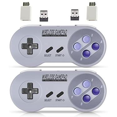 Imagem de ZAMPAM Wireless Controller for Mini SNES (Classic Edition, Only Works with Original Mini SNES Gamepad with USB Wireless Receiver Compatible with Switch, Windows,iOS,Liunx,Android Device