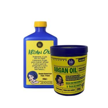 Imagem de Kit Argan Oil Lola Shampoo e Mascara Nutrição Brilho e Reparação dos F