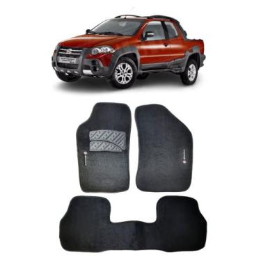 Imagem de Jogo Tapete Carpete Fiat Strada Adventure Cabine Dupla 2002 a 2011 com