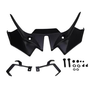 Imagem de aqxreight Motocicleta Front Spoiler Wing Defletor Downforce Kit de Asa Aerodinâmica para Z650 2021-2024 ABS METAL NAKED ASTH Plug Play Play Design (BLACK)