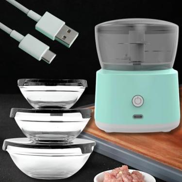 Imagem de KIT COZINHA PRÁTICA – MINI PROCESSADOR ELÉTRICO USB 250ML SEM FIO + 3 POTES DE VIDRO HERMÉTICOS COM TAMPA PRETA – TRITURE ALHO E LEGUMES E CONSERVE ALIMENTOS FRESCOS