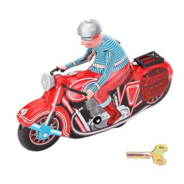 Imagem de Clockwork Motocicleta Brinquedo Retro Decorativo Metal Gear Ride Wind Up Moto Brinquedo para Crianças Adultos Coleção Artesanal Ferro Material Único Presente para Festa de