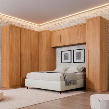 Imagem de Guarda-Roupa Casal Modulado Dionísio 9 Portas 3 Gavetas Cinamomo - Pnr Móveis
