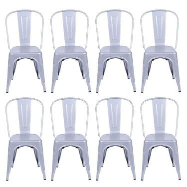 Imagem de Kit 8 Cadeiras Titan em Aço com Pintura Epóxi Prata
