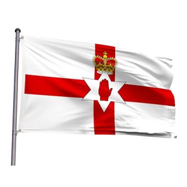 Imagem de Bandeira da Irlanda do Norte 9,5 x 1,5 m Bandeira nacional de poliéster da Irlanda do Norte com 2 ilhós para decoração de festa patriótica da Irlanda do Norte (Irlanda do Norte, 3 x 5FT)