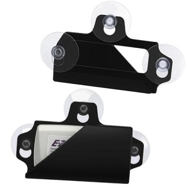 Imagem de Suporte de passagem EZ. Suporte de passagem para portagem preta super forte com ventosas que se prende firmemente ao para-brisa do seu carro